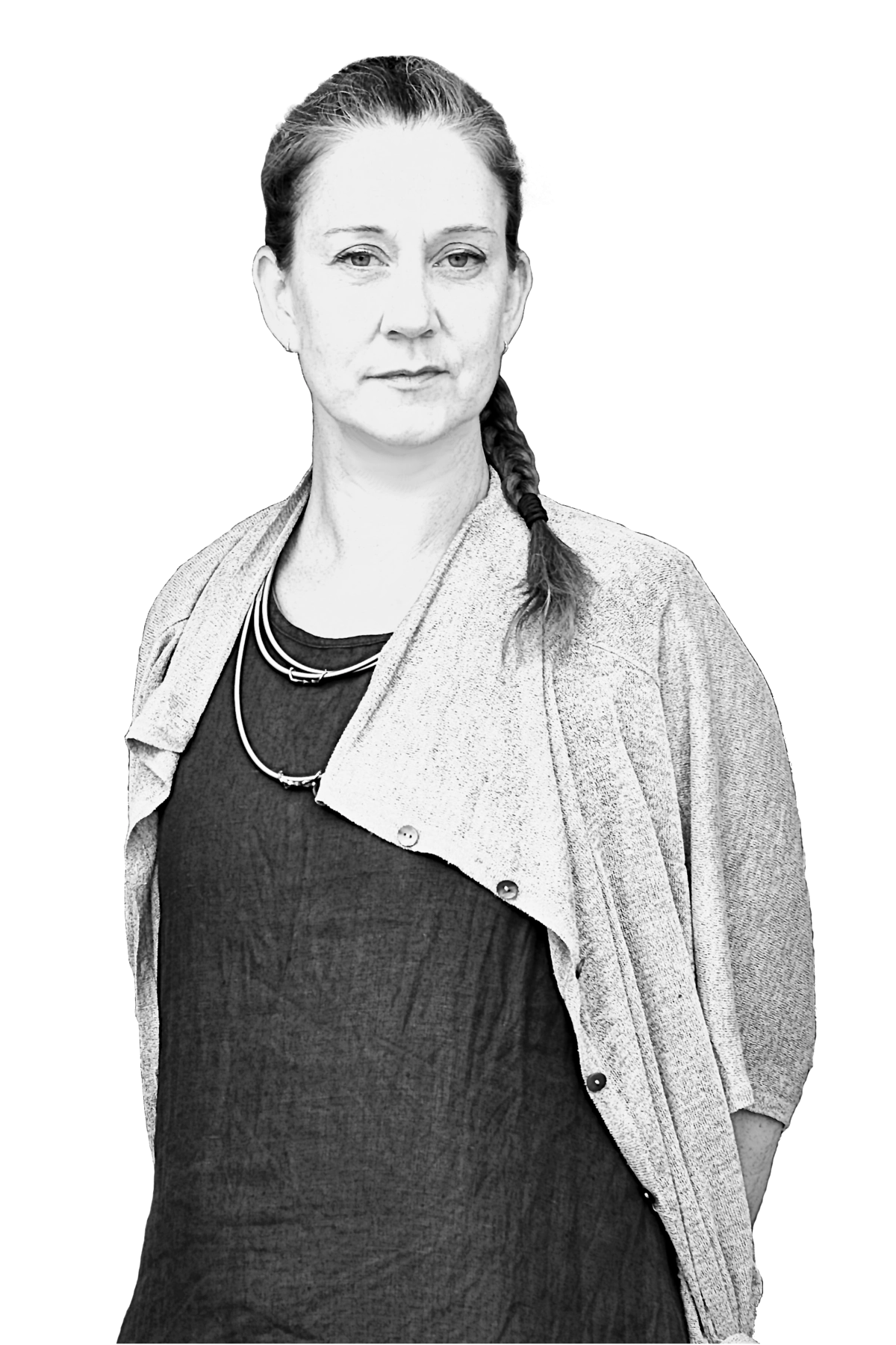 Porträt von Nadine Kube in Schwarz-Weiß